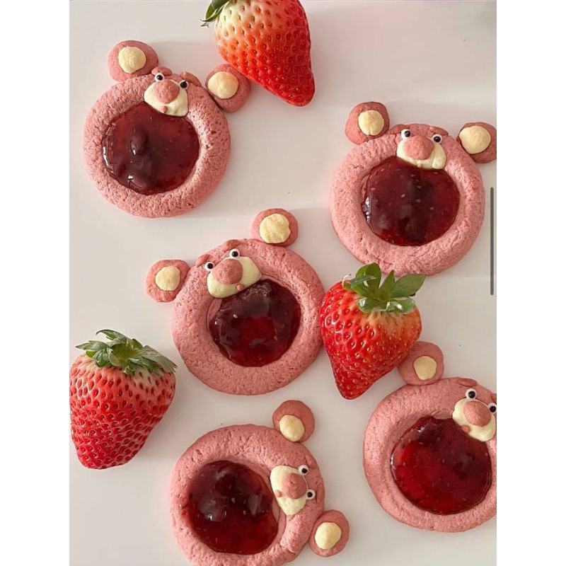 

SORUYAA THUMBPRINT COOKIES STRAWBERRY BEAR | COOKIES CUTE