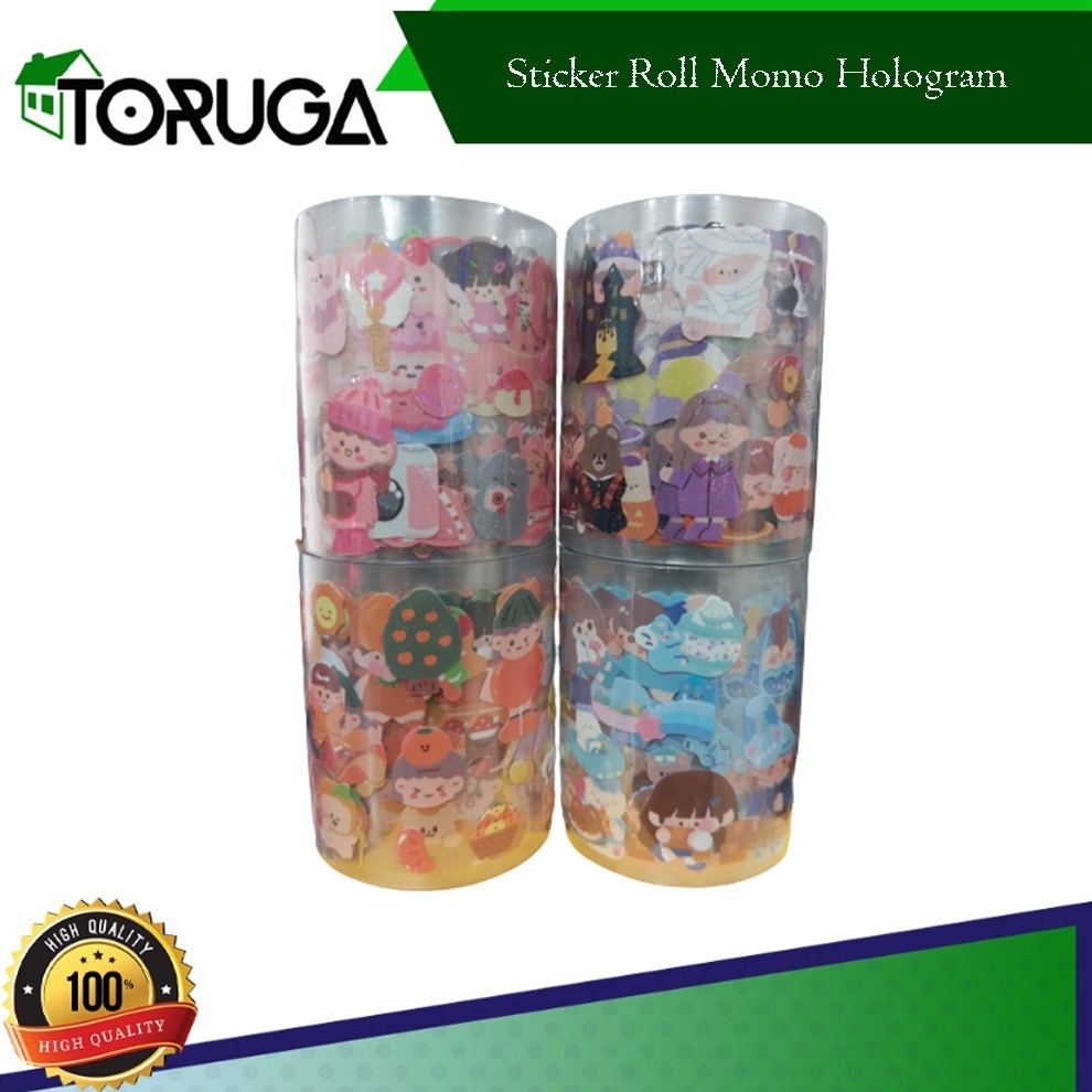 

NEW PROMO STICKER MOMO ROLLING RANDOM MOTIF KARAKTER LUCU GLITER HOLOGRAM ROLL