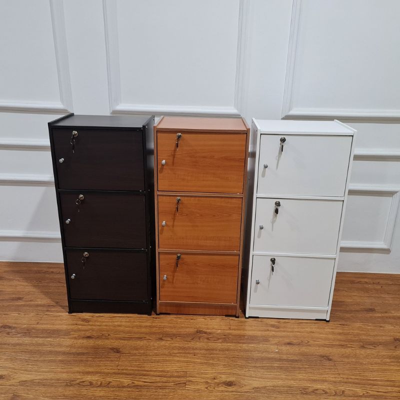 RAK SERBAGUNA 3 SUSUN KAYU PINTU RAK SUSUN MURAH