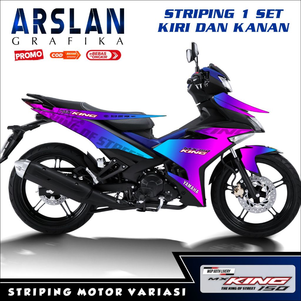 Striping MX King 150 Stiker Striping MX King Variasi / Desain Gradasi Keren