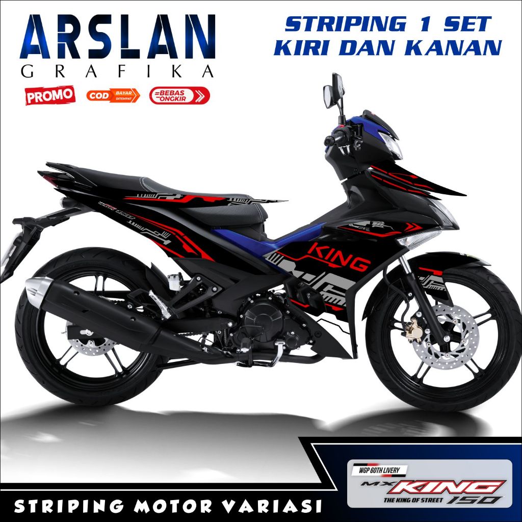 Striping MX King 150 Stiker Striping MX King Variasi / Desain Hitech