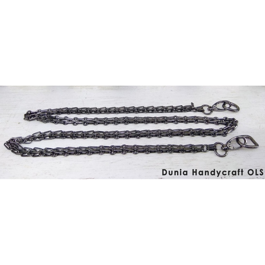 DASYAT Rantai Tas Hitam Double Rantai Tas Selempang Clutch Tas Pesta