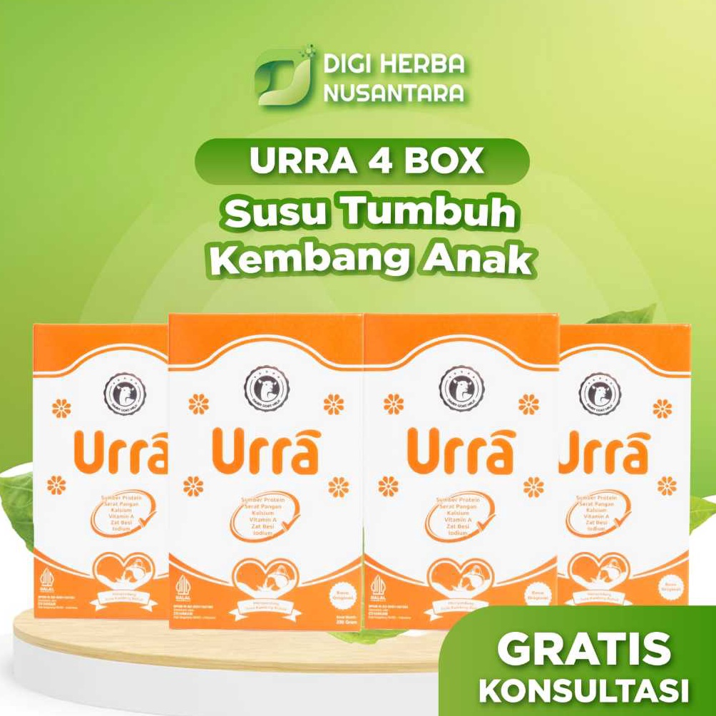 

Terlaris URRA Susu Kambing Saneen Untuk Penambah Berat Badan Tinggi Badan Anak 4 Box