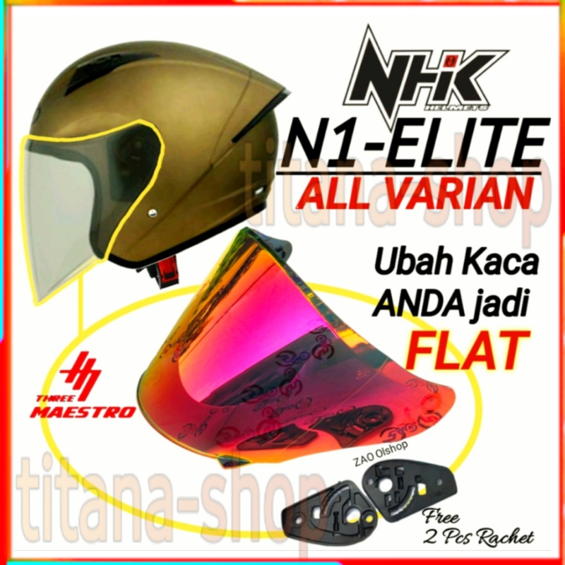 NHK N1 ELITE kaca helm datar venom / flat visor open venom nhk n1 elite