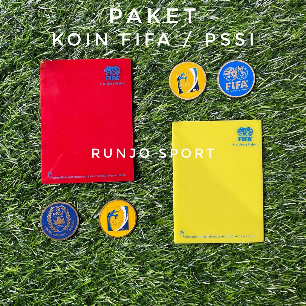 PAKET Kartu Wasit dan Koin Tos Wasit FIFA PSSI Premium untuk Sepak Bola Futsal Voli Olahraga