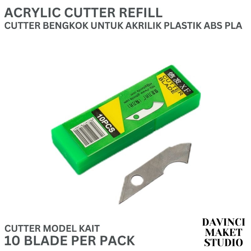 

Isi Pisau Cutter Akrilik 10 pcs Blade - Refill Cutting Pen Acrylic Blade Bengkok