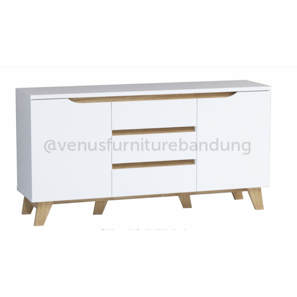 Meja Samping sideboard rak tv minimalis putih unik estetik BANDUNG