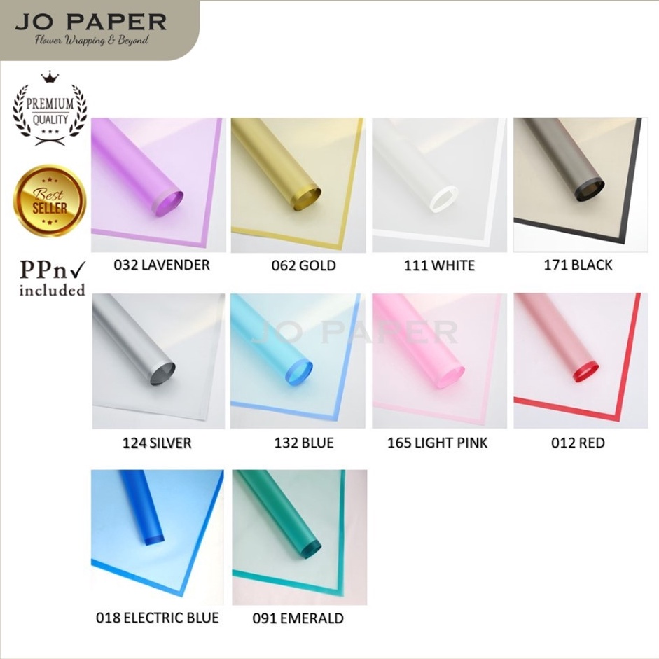 

Terlaris 2 LEMBAR Flower Wrapping Paper Transparan List Kertas Buket Bunga Korea Cellophane