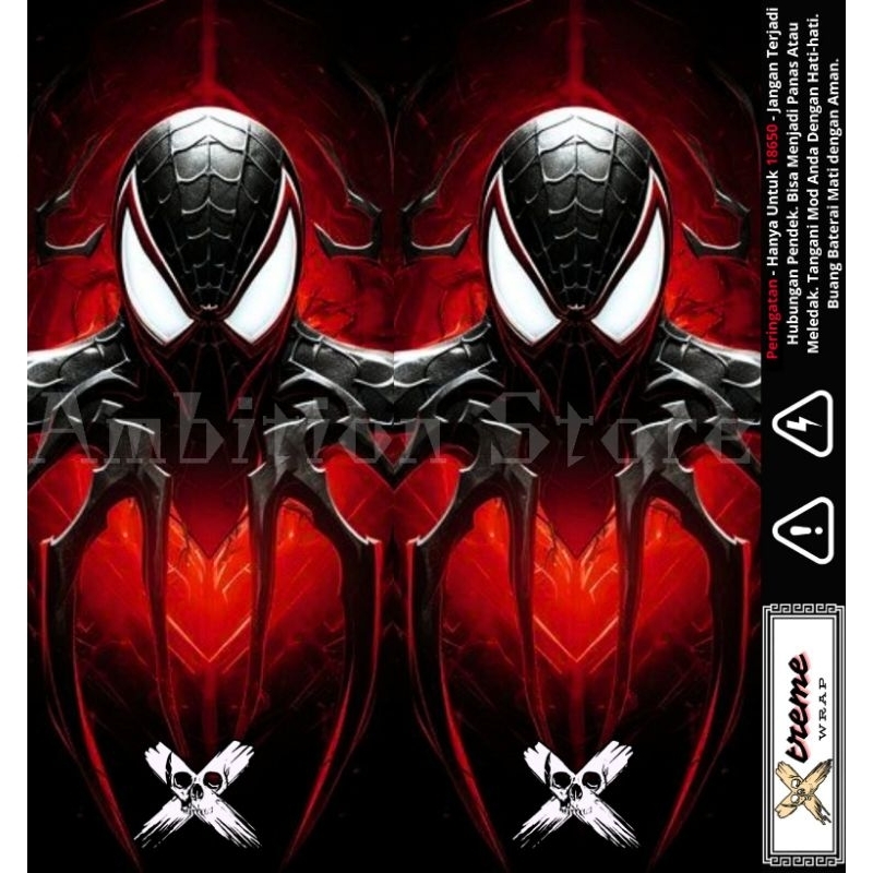 

AMBITIONSTORE - Stiker Skin Wrap Baterai 18650 Motif Xtreme V2 Series - Pelindung dan Penghias Baterai 18650 Untuk Segala Merek Baterai