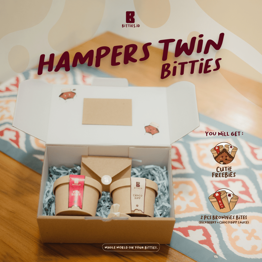 

Hampers Twin Bitties Indonesia. Brownies Bites. Fudgy Brownies Bandung