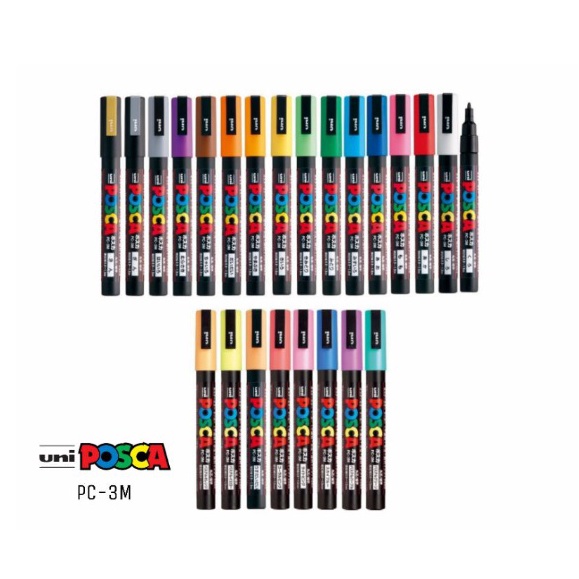 

PRODUK TERBARU UNI POSCA PC3M Paint Marker Fine Tip Point Spidol Warna warni