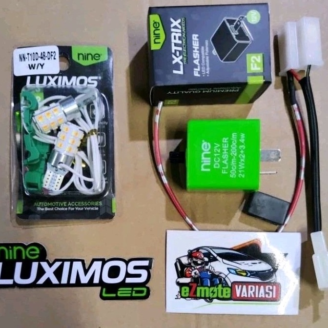 Paling Dicari LAMPU SEIN MOTOR PAKET DENGAN SOKET KABEL TIGA BERDIODA NINE IMOS T1 DF2 DUA MODE SENJ