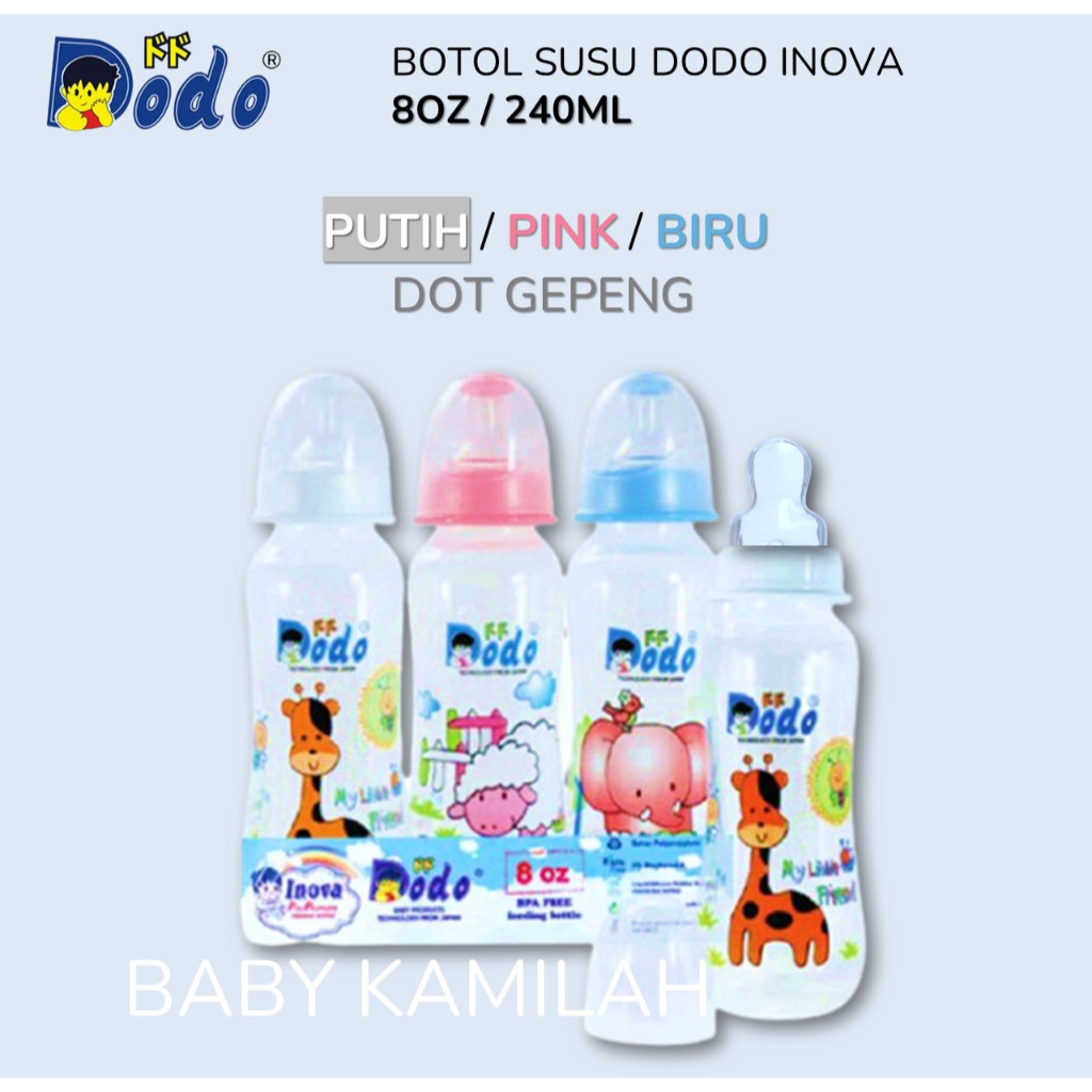 DODO Botol Susu Dot Gepeng 240ml Botol susu DODO 240ml Dot Gepeng