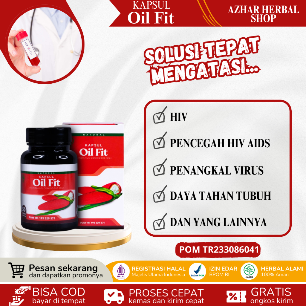 Oil Fit Obat HIV, Pencegah HIV AIDS Pria Wanita Penyembuh Ruam Di Kulit Memperlambat Infeksi Hiv Aid