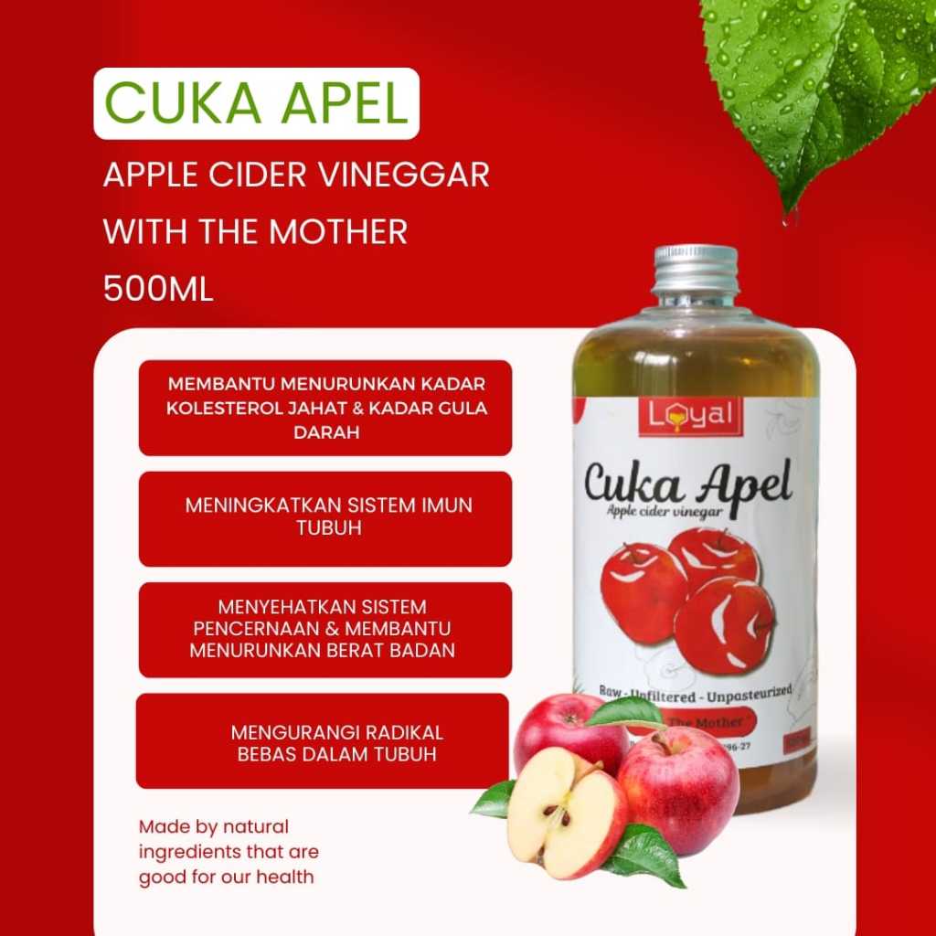 

Cuka Apel Original Asli With Mother - Organik Tanpa Campuran - Diet Detox Kesehatan