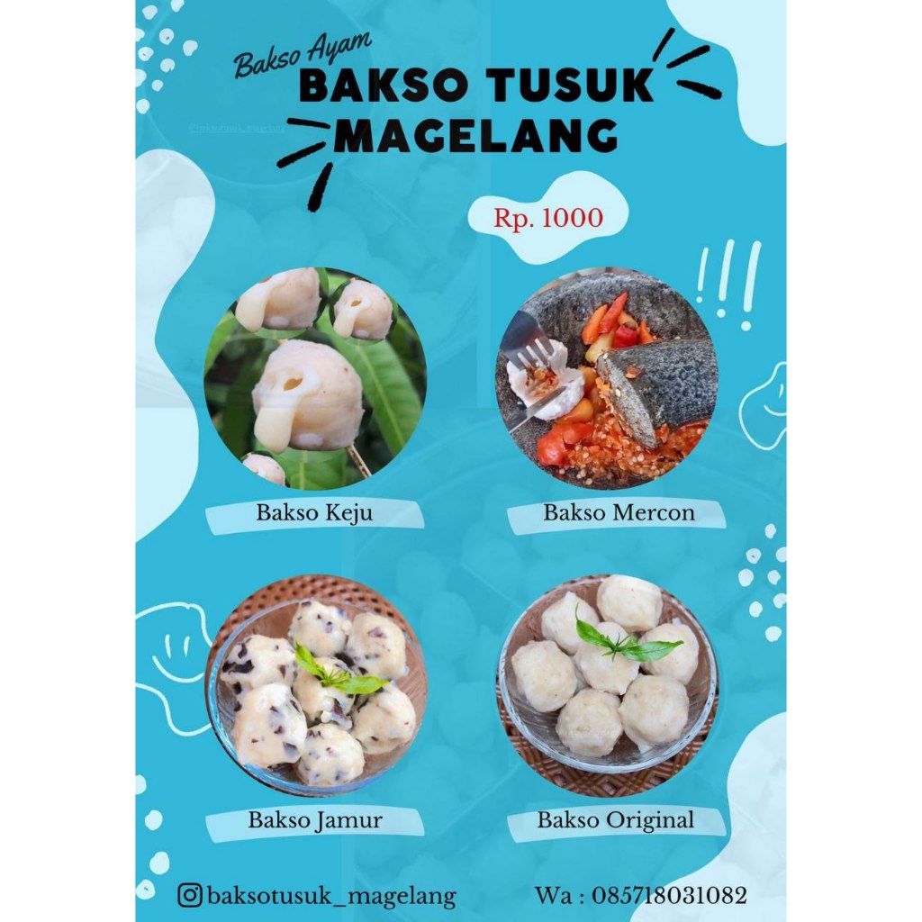 

Bakso ayam/bakso tusuk magelang/bakso rasa/baso pentol ayam isi/bakso tusuk isi/bakso keju