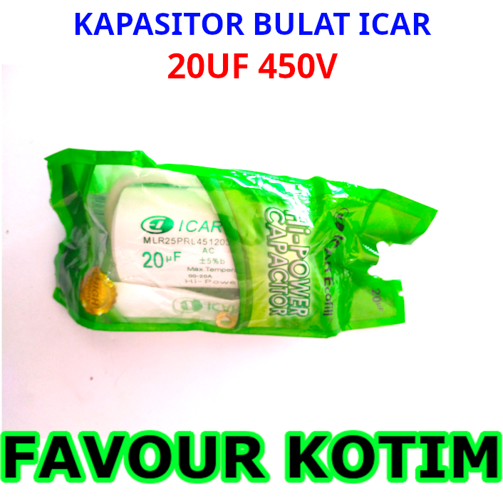 KAPASITOR BULAT 20UF 450V AC 20 UF CAPASITOR ICAR FVKOTIM