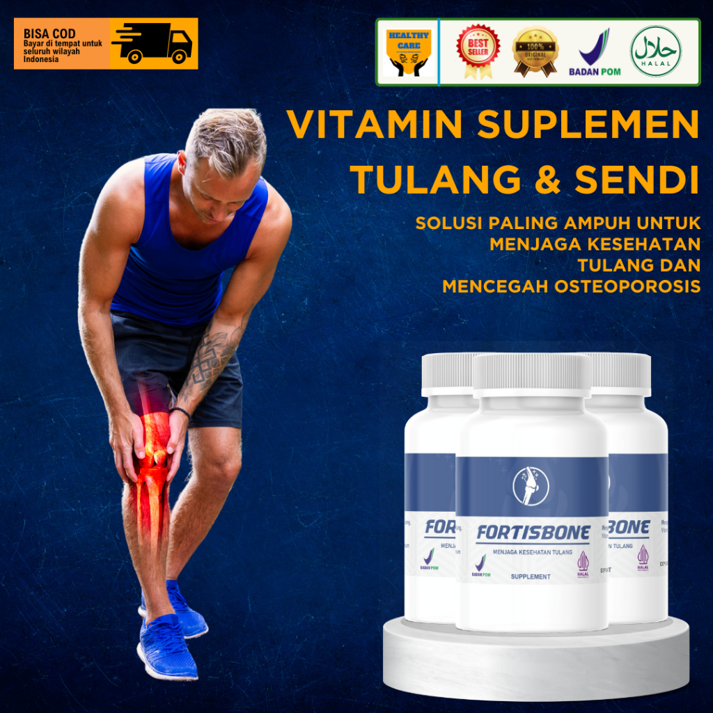 FORTISBONE-Vitamin untuk Tulang dan Sendi-Suplemen Kesehatan Tulang-Obat Pengapuran-Syaraf Kejepit-R