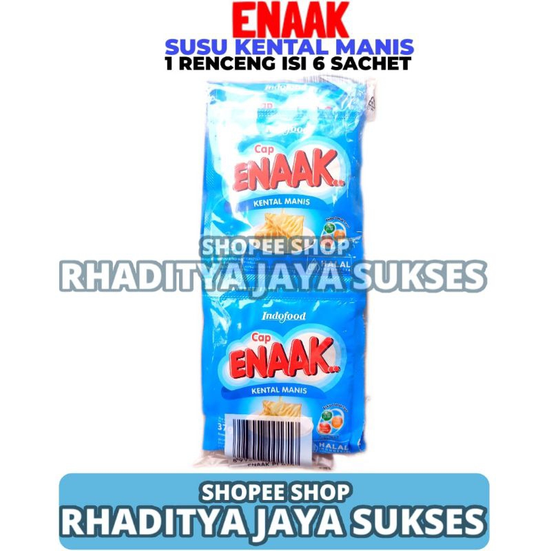 

Susu Kental Manis Cap Enaak Vanilla 1 Renceng Isi 6 Sachet 37gr