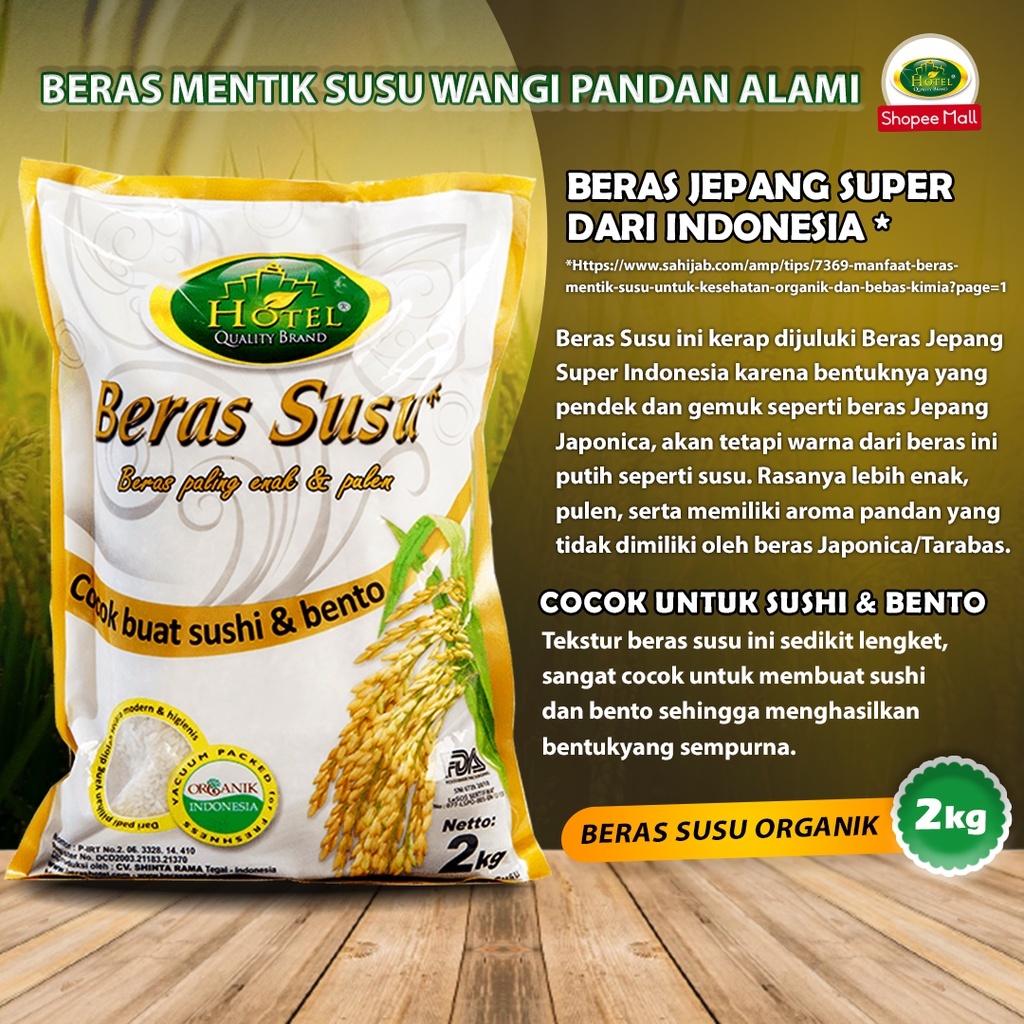 

BERAS HOTEL SUSU 2KG COCOK UTK SUSHI DAN BENTO