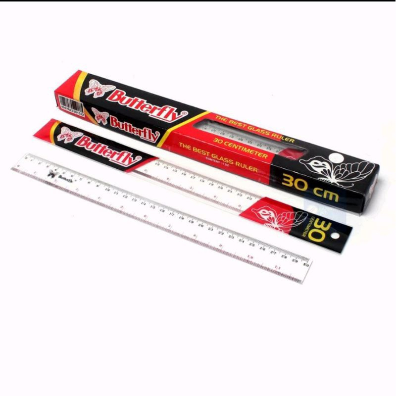 

(1 pack) Penggaris plastik 30 cm butterfly/garisan butterfly
