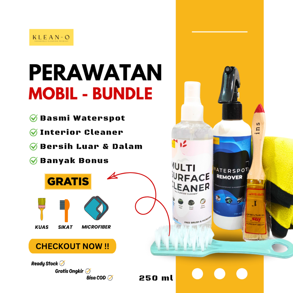 Paket Exterior dan Interior Mobil | Waterspot Remover + Interior Cleaner