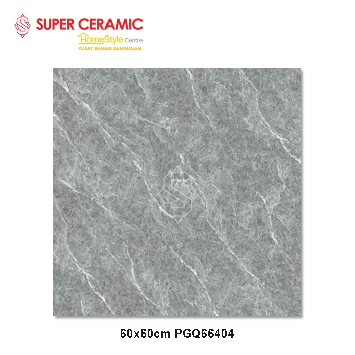 60x60 Glazed Porcelain Granit Lantai Dinding Abu-Abu - PGQ66404