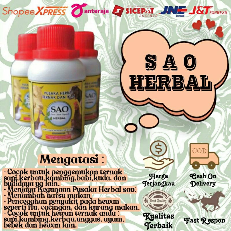 SAO Herbal Nutrisi Ternak Serat Alam Organik Suplemen Penggemuk Sapi Kambing Domba Pedet Vitamin Naf