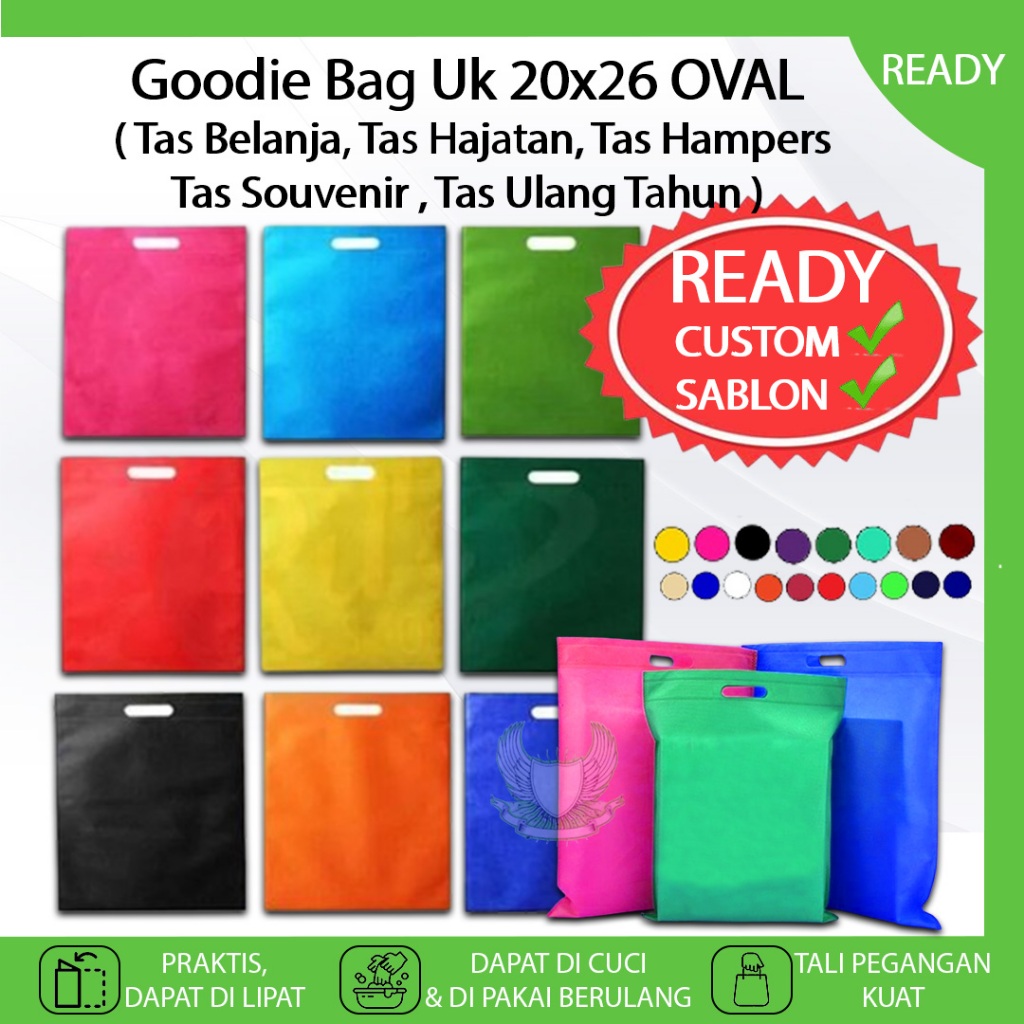 

Goodie Bag Tas Belanja Lipat Kantong Souvenir 20X26 OVAL Spunbond Hampers Hajatan Pernikahan Bingkisan Ulang Tahun