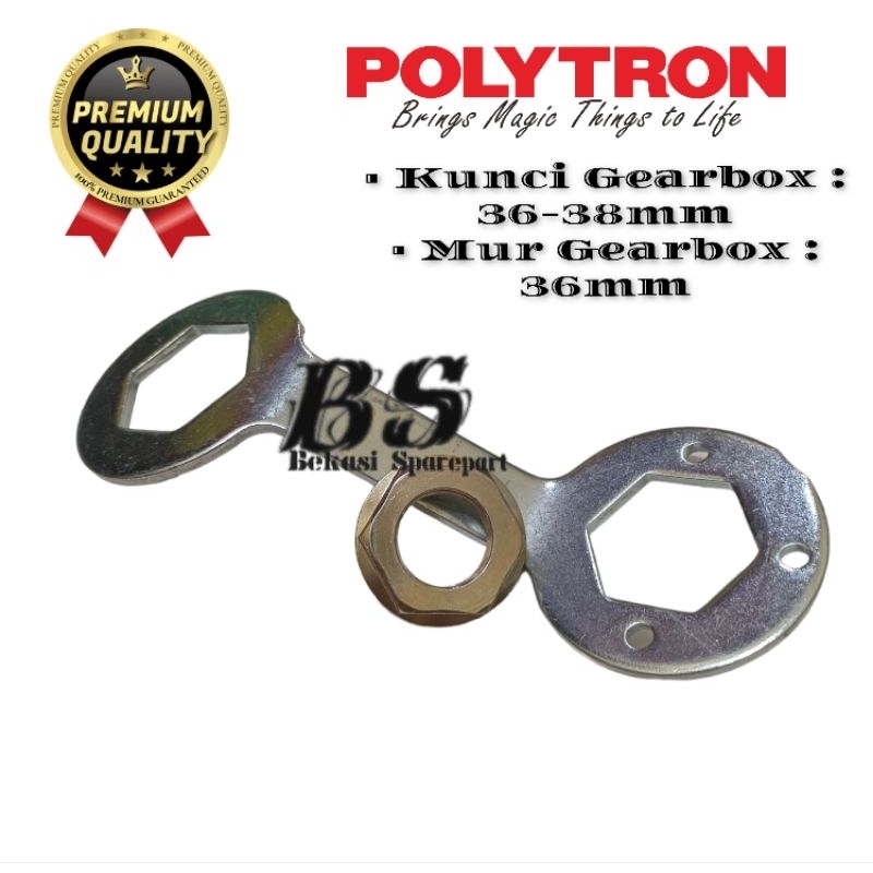 Set Kunci + Mur Gearbox Mesin Cuci Polytron 1 Tabung