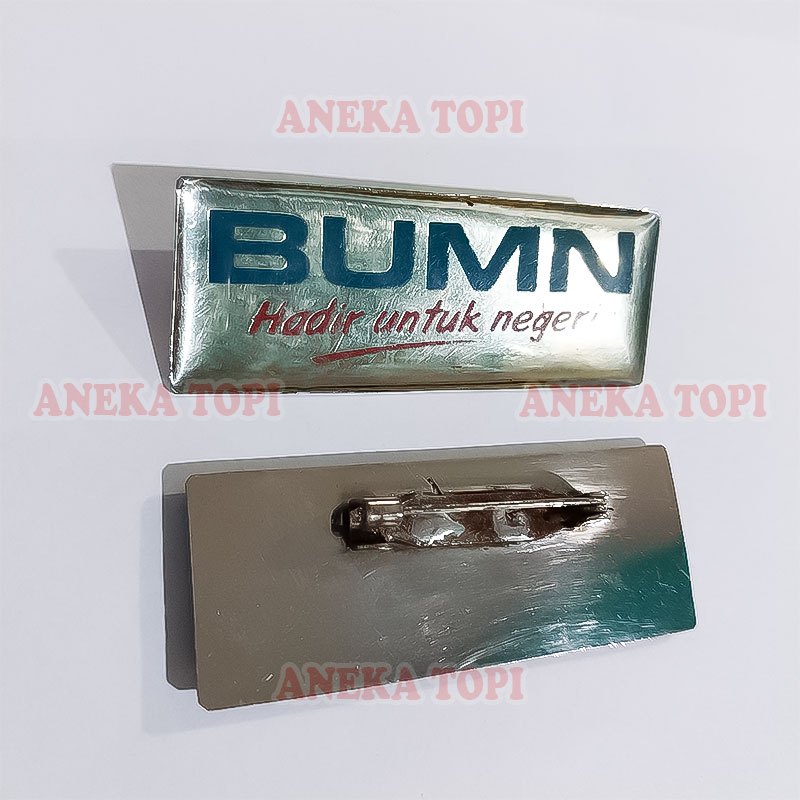 Pin BUMN Fiber Pin Bros Logo BUMN Model Kotak Silver - Aneka Topi