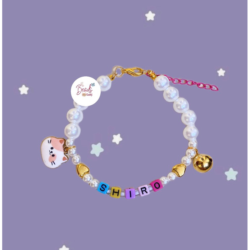 kalung kucing/ kalung kucing manik custom nama/ kalung kucing lucu