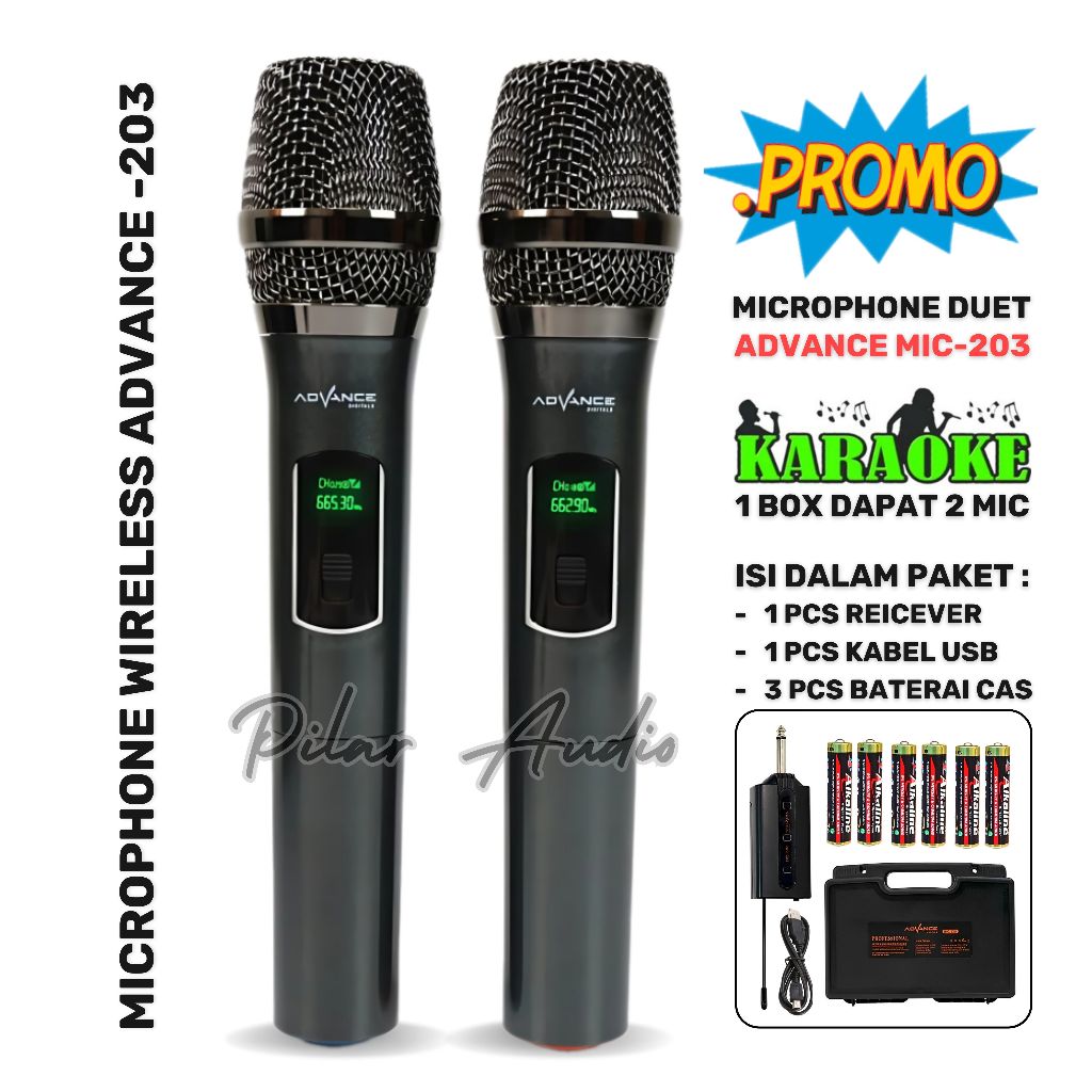 ADVANCE Professional Microphone MIC-202 Mic Wireless Mikrofon Bluetooth