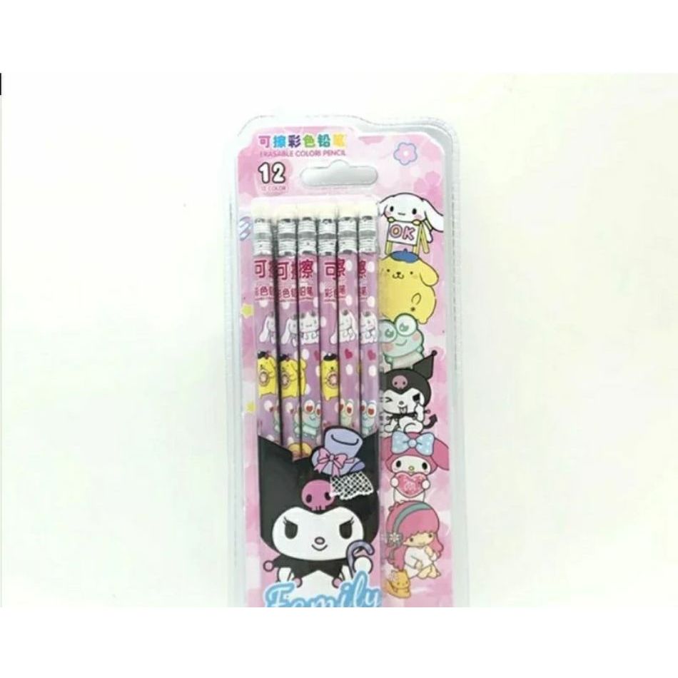 

pk121-pensil warna serut isi 12 pcs karakter sanrio,cinamoroll ,kuromi,melody terbaru kekinian