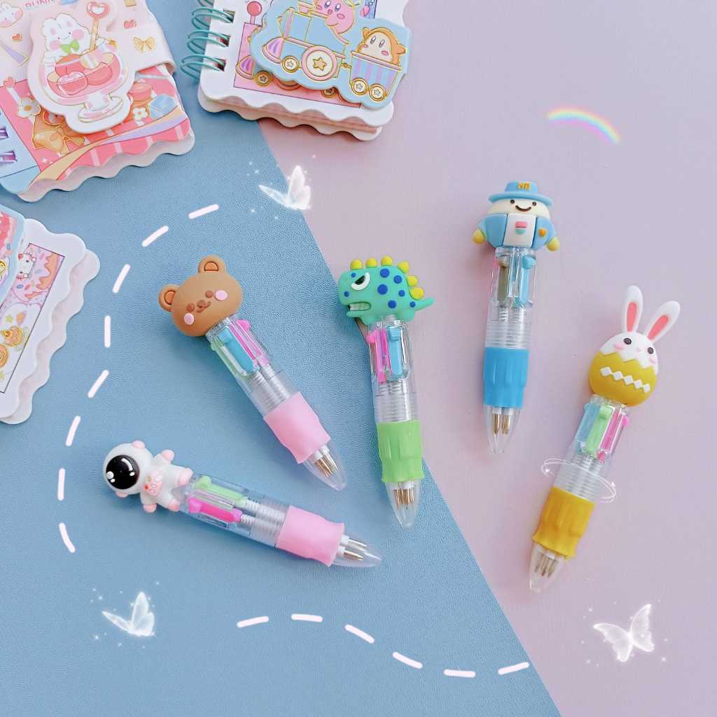 

LBH Bolpoin Mini 4 Warna / Pena Karakter / Pulpen Cetek 4 Warna Motif Lucu