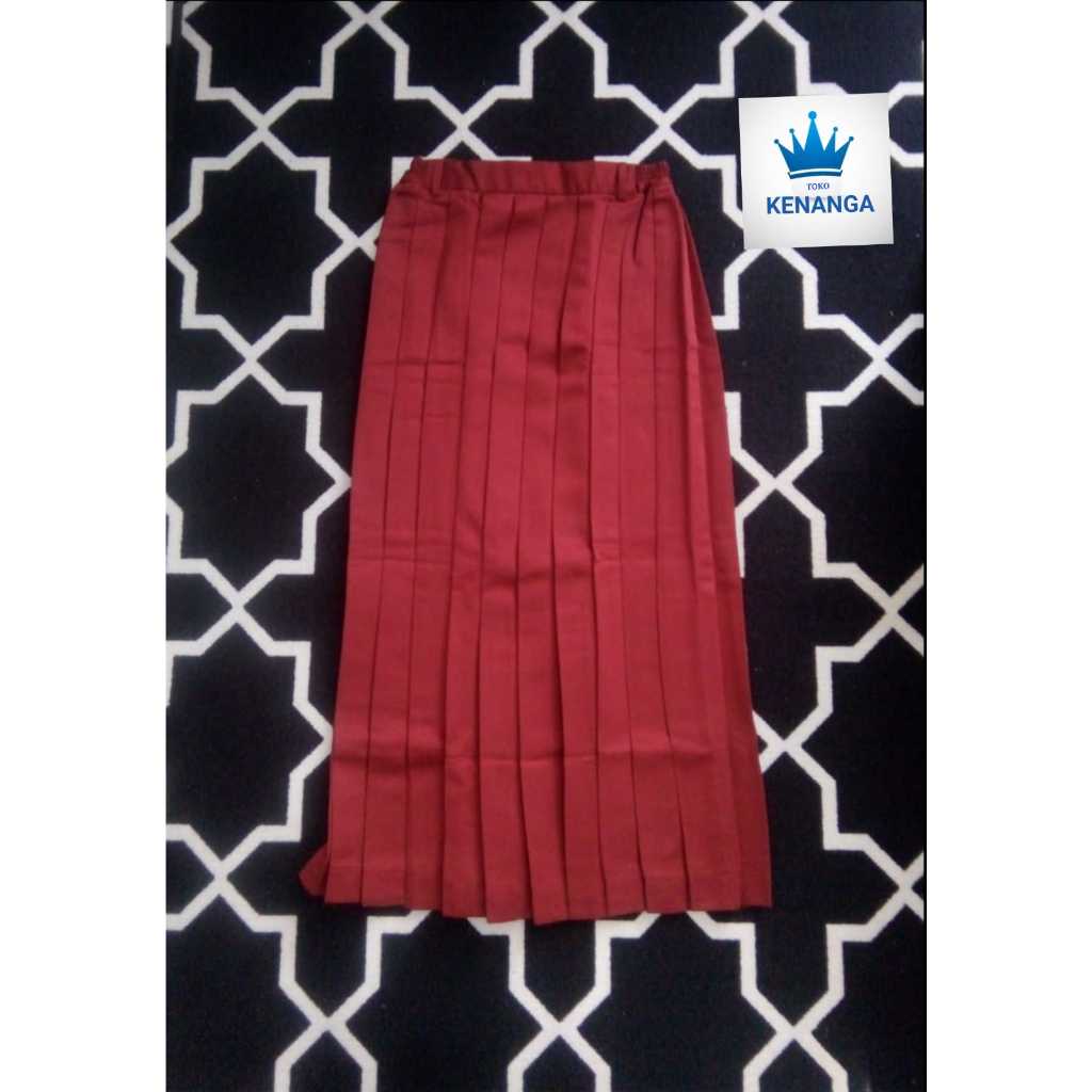seragam kenanga Rok rempel panjang sekolah SD MI Madrasah rok panjang merah SD seragam bawahan rok S