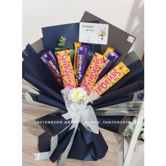 Buket Coklat Kertas Warna Hitam