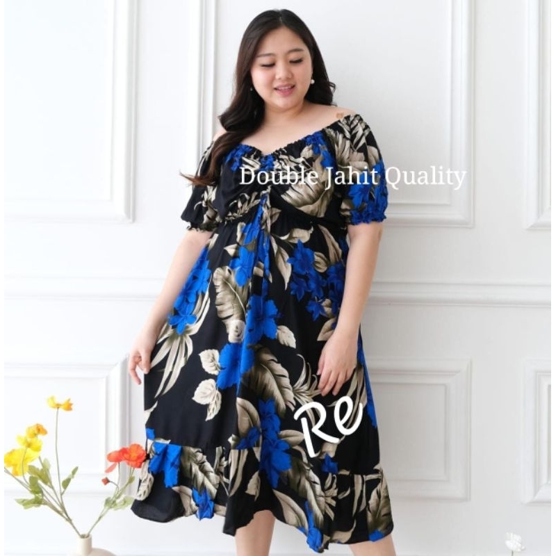 Dress Ana Serut Dada Jumbo Big Size Xxxl Ld 130 Pasti Promo