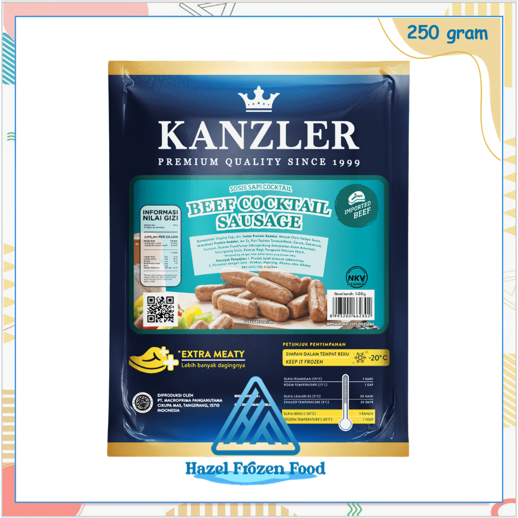 

Kanzler Sosis Sapi Beef Cocktail 250 g Frozen food Karawang