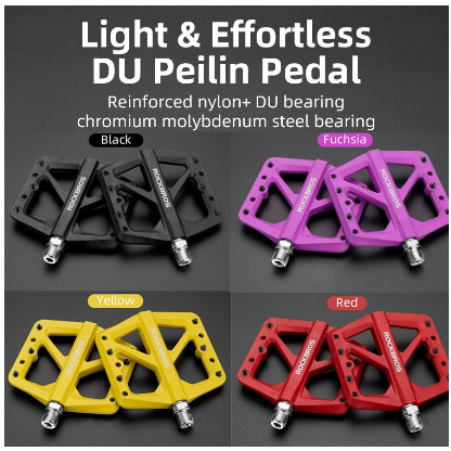 Rockbros M906 Nylon Pedal Sepeda DU Bearing MTB Seli Roadbike