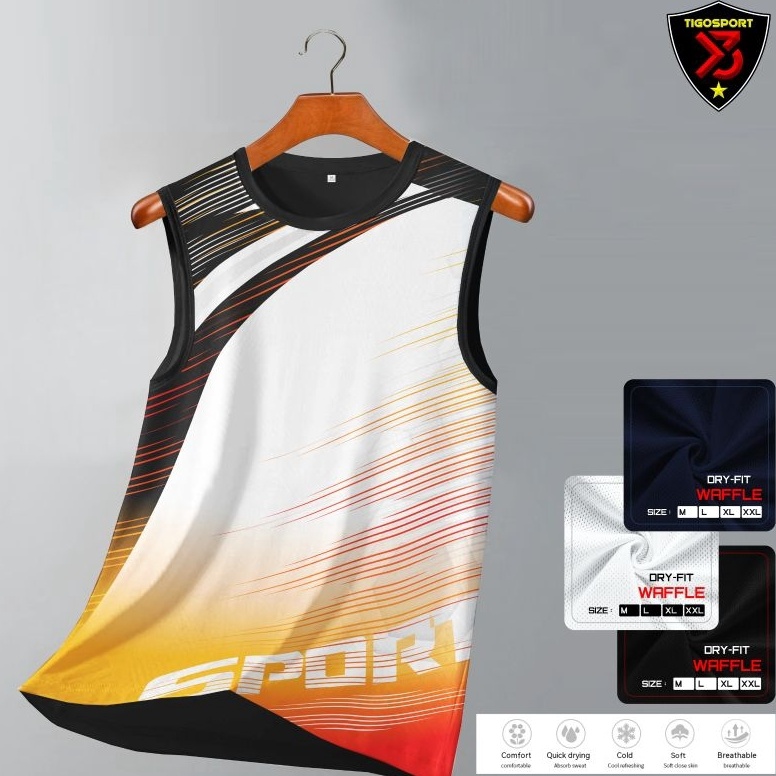 LANGSUNG KIRIM  SINGLET FUN BAJU SINGLET LINING YN VICTOR SPORTY KAOS LEKBONG PRIA DAN WANITA JERSEY