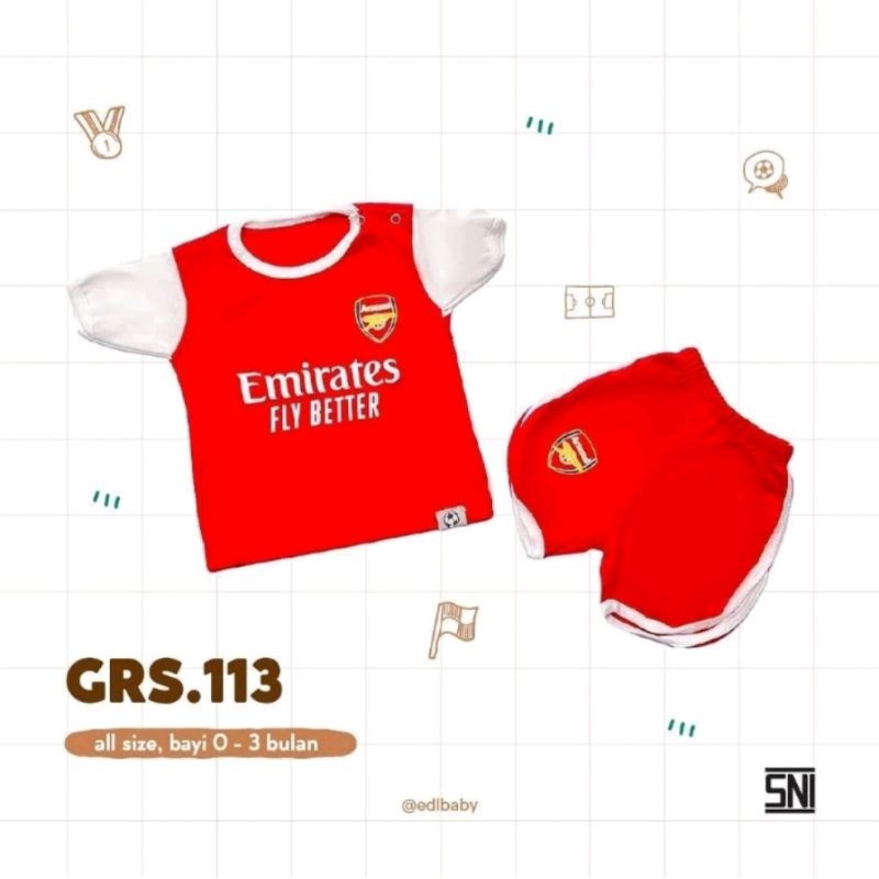 EDL Baby Stelan Club Bola Baju Persib Anak Bayi All Size Bahan Adem SNI