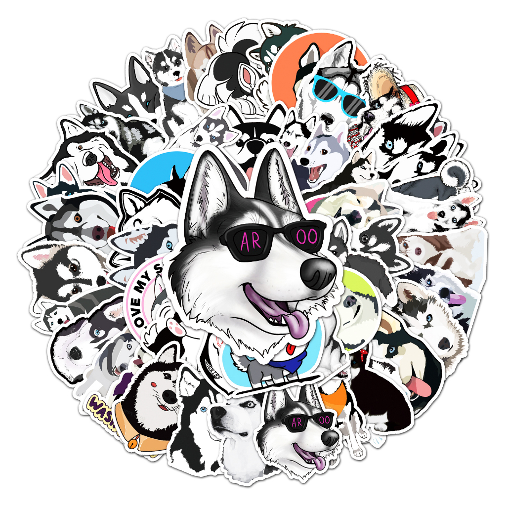 

Sticker Pack vinyl isi 50 pcs | anti air varian STICKER HUSKY| glossy matte | laptop helm tumbl koper