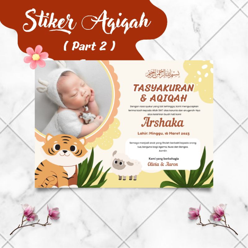 

( KIRIM H+1 ) STIKER MURAH #PART 2 / Stiker AQIQAH/ Stiker Nasi Kotak / Stiker Tasyakuran Kelahiran / Stiker Tedhak Siten / Free Desain