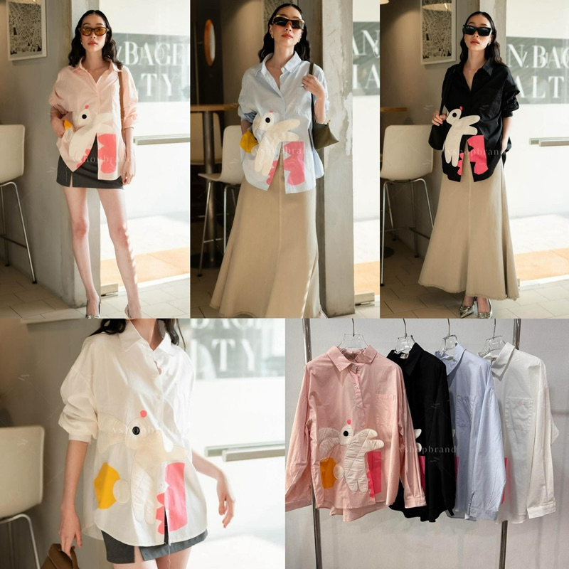 Kemeja Katun Vshop Brand