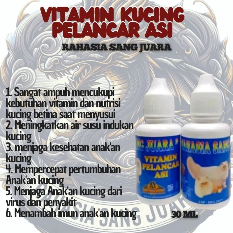 VITAMIN KUCING PELANCAR ASI KUCING BETINA 30ML