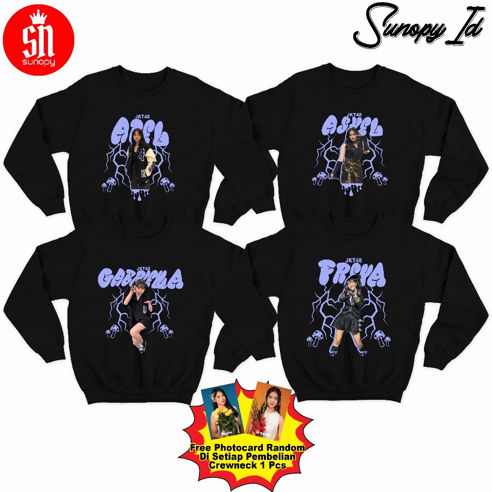 KODE H12Z  Crewneck  V9 Grafiti JKT48  Crewneck Pria Wanita  Crewneck Unisex  Lengan Karet  Size L X