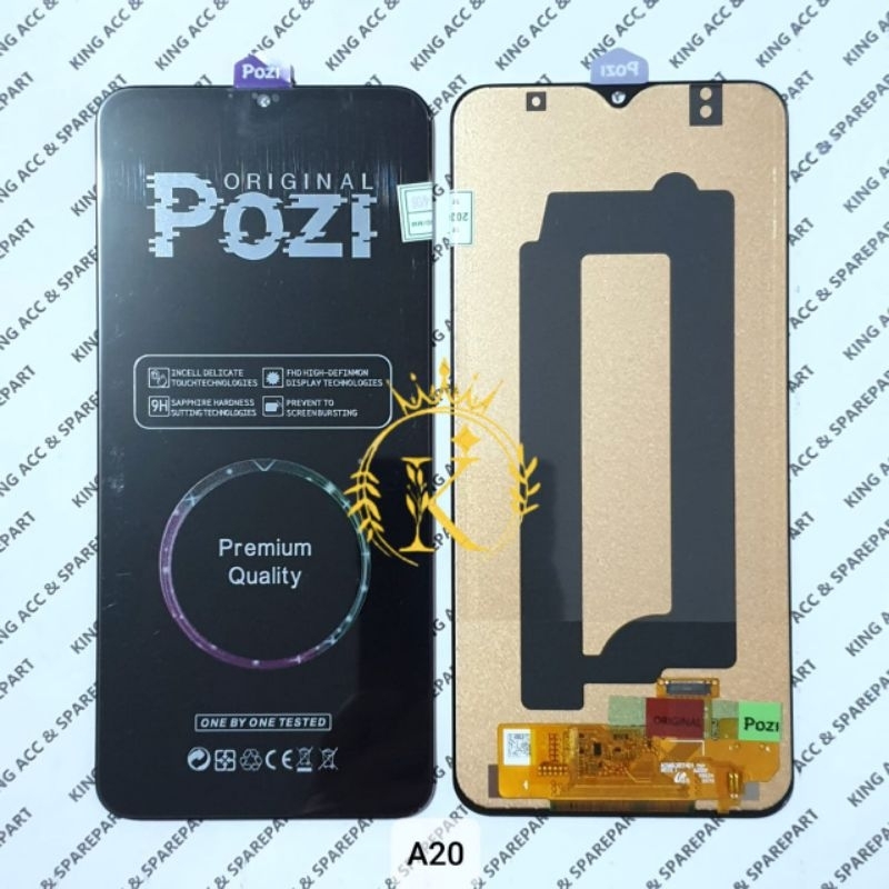 ORIGINAL POZI LCD TOUCHSCREEN SAMSUNG GALAXY A20 / A205 / A205F BLACK ORIGINAL