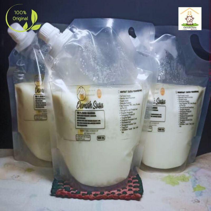 

Susu Segar - Goat Milk - ( 1000 ML ) Susu Kambing - Ready To Drink - Kemasan Pouch Food Grade