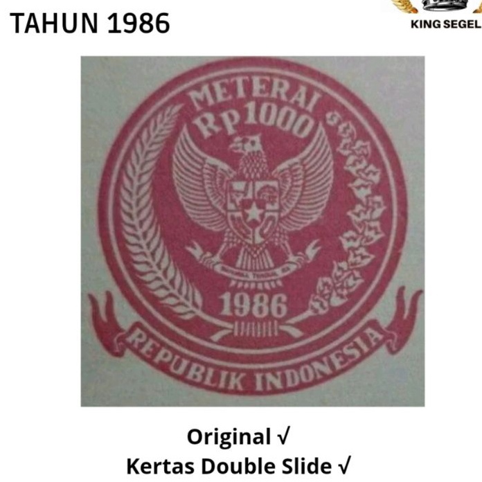 

Terbaik Kertas Segel Tahun 1986 Double Asli